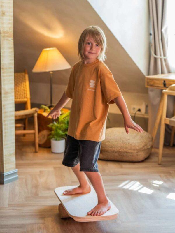 Rectangular Balance Board With Exercise Roll - Centered Logo - Image 4