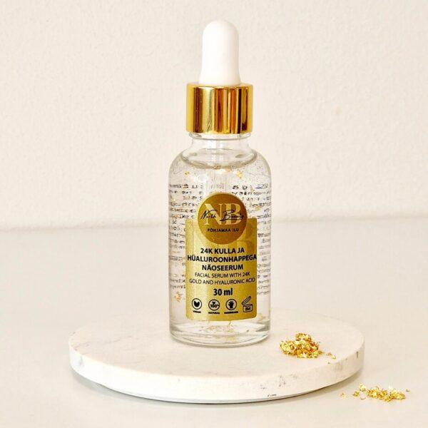 24K Gold and Hyaluronic Acid Face Serum, 30ml - Image 3