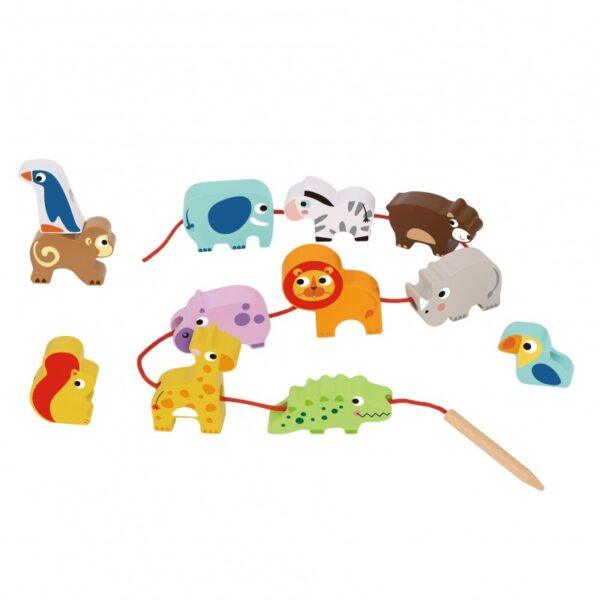 Safari Animal Shaped Wooden Threading Blocks - Image 2