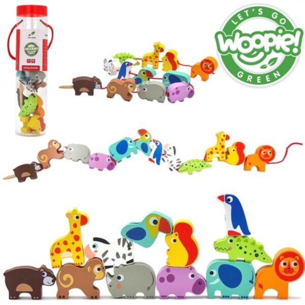 Safari Animal Shaped Wooden Threading Blocks - Image 3
