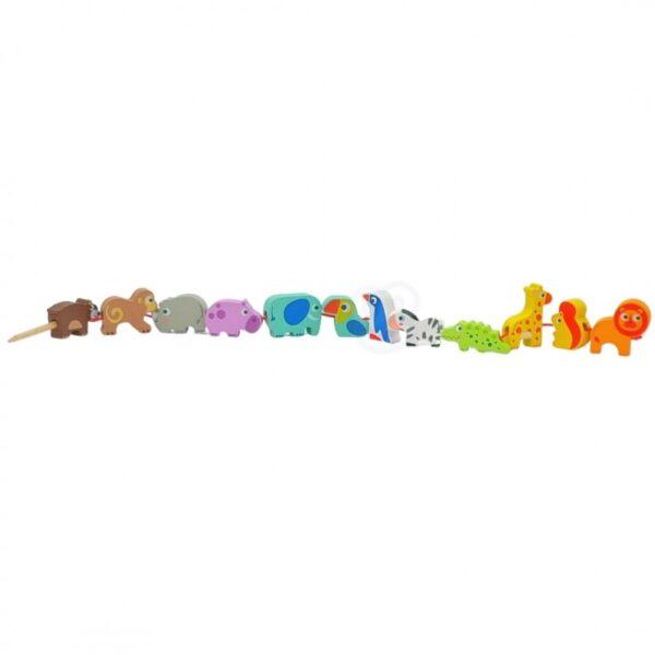 Safari Animal Shaped Wooden Threading Blocks - Image 4