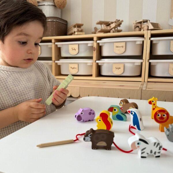 Safari Animal Shaped Wooden Threading Blocks - Image 5