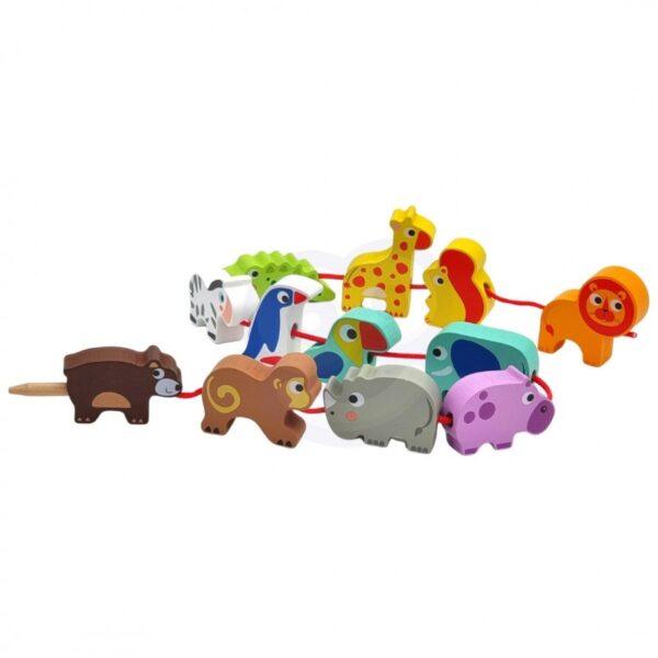 Safari Animal Shaped Wooden Threading Blocks - Image 6