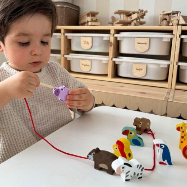 Safari Animal Shaped Wooden Threading Blocks - Image 8