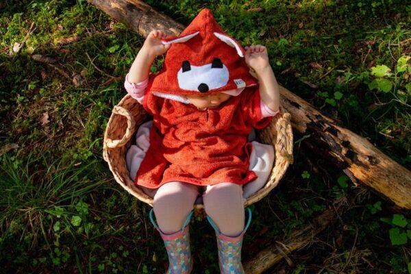Short-Sleeve Poncho FOX - For KIDS (Size 122-150)
