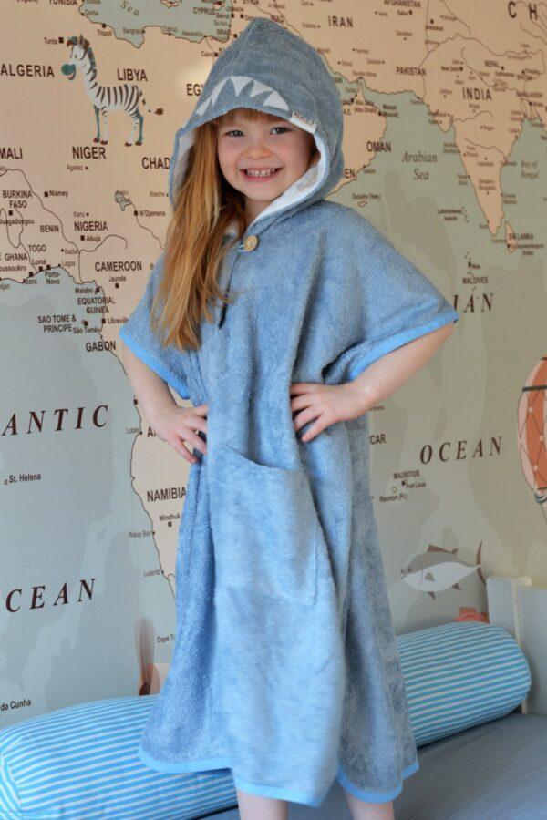 Short-Sleeve Poncho SHARK - For TODDLERS (Size 82/86-116) - Image 6