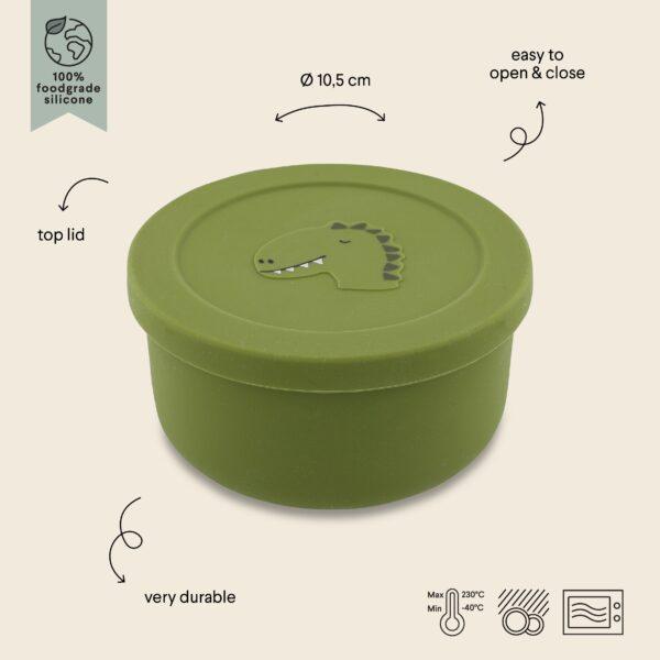 Silicone Snack Container with Lid - Mr. Dino - Image 2
