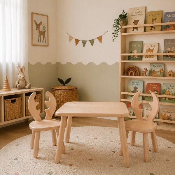 Table and 2 chair set - Deer - Image 2