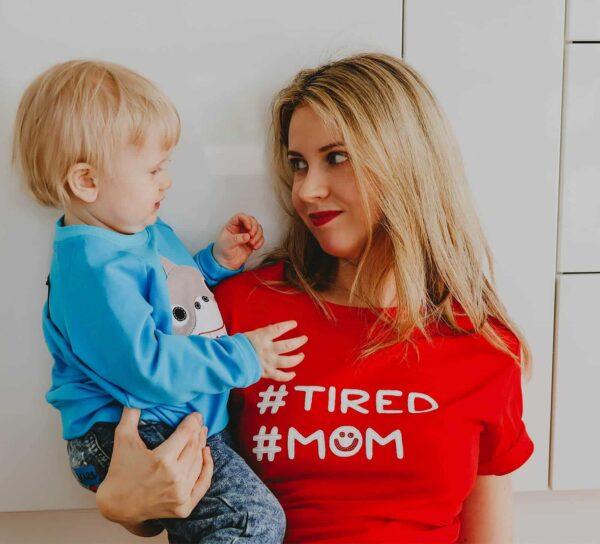 Damen-Müde-Mama-T-Shirt – Bild 2