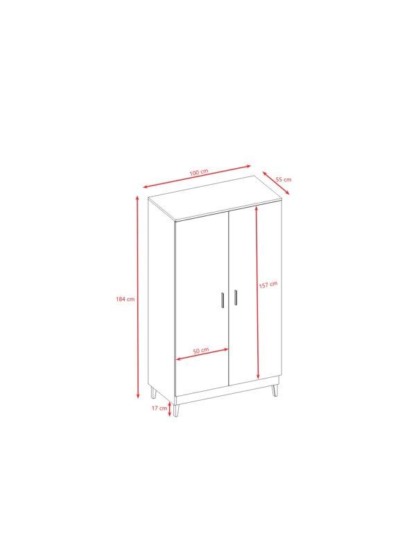 Wardrobe Kubi - White - Image 3