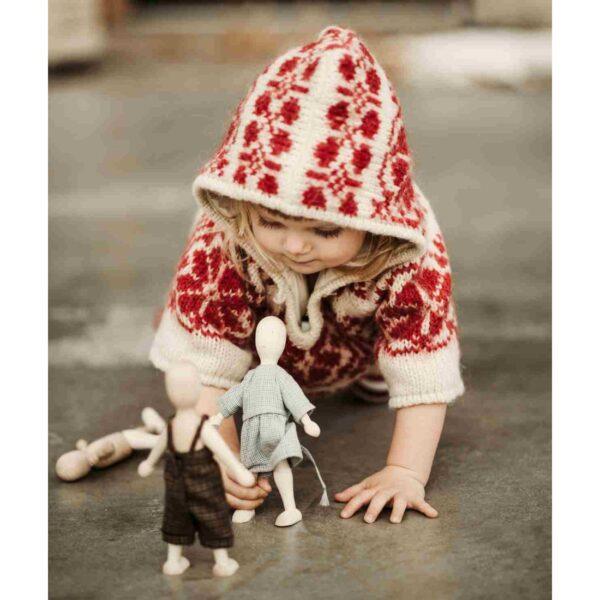 Wooden Beech Doll with Dress - Image 4