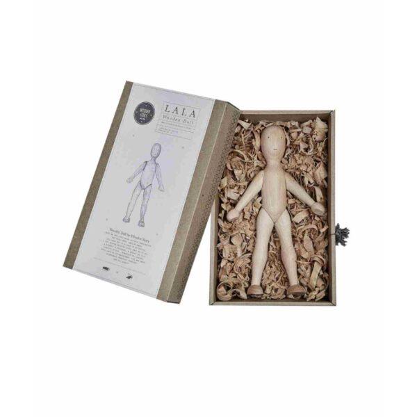 Wooden Beech Doll with Dress - Image 5