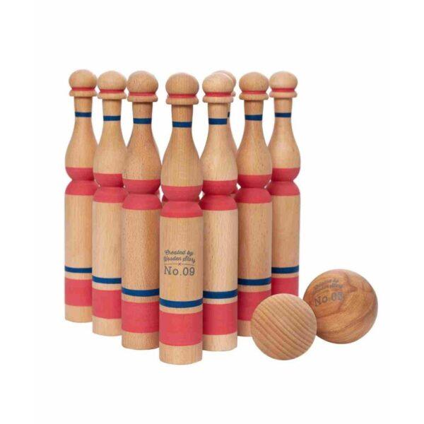 Wooden Bowling Pins - Red - Image 5