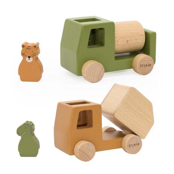 Wooden Construction Cars with Animals - Image 5