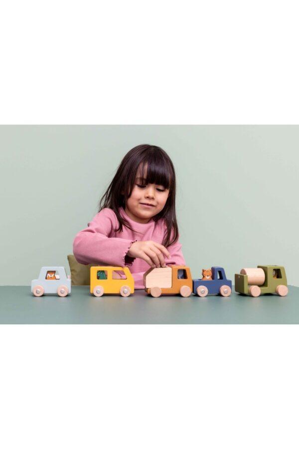 Wooden Construction Cars with Animals - Image 3