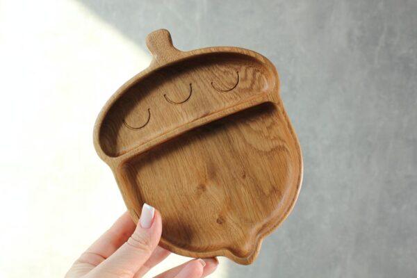 Wooden Plate For Kids - Acorn - Image 2