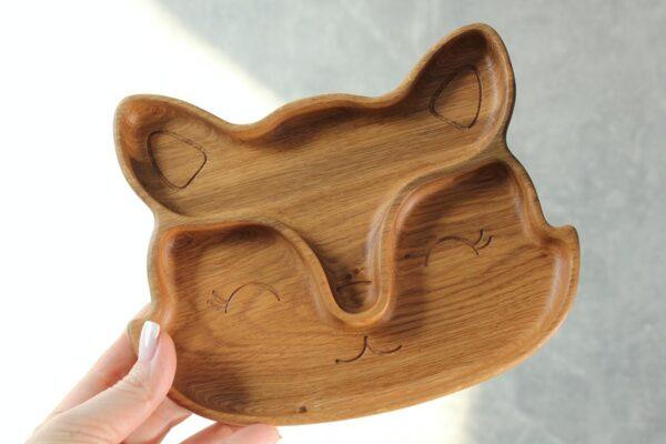 Wooden Plate For Kids - Fox With 2 Sectors - Image 7
