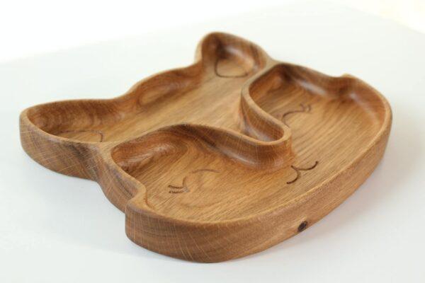 Wooden Plate For Kids - Fox With 2 Sectors - Image 2