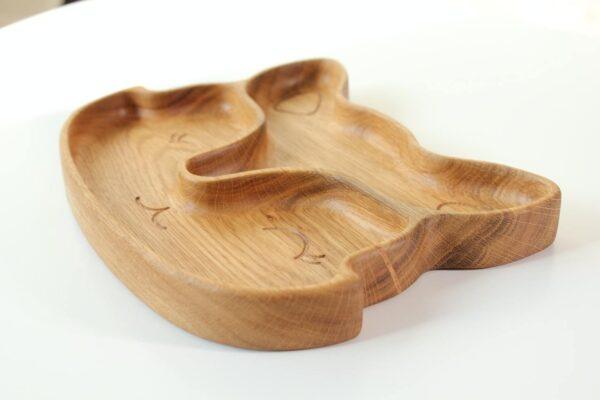 Wooden Plate For Kids - Fox With 2 Sectors - Image 3