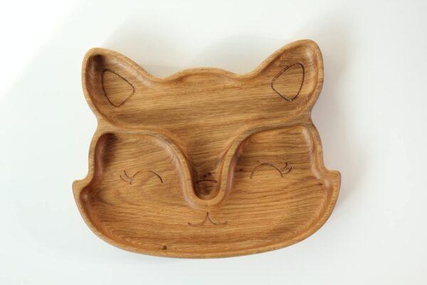 Wooden Plate For Kids - Fox With 2 Sectors - Image 6