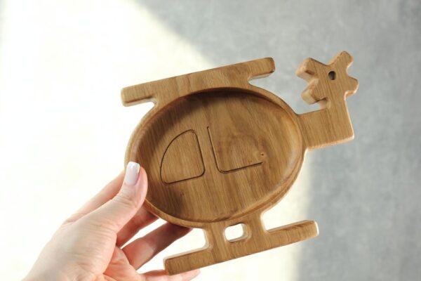 Wooden Plate For Kids - Helicopter - Image 9