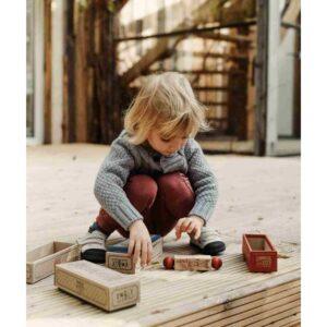 Commedia Dell'Arte Wooden Spinning Puzzle - Natural