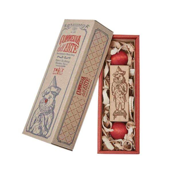 Commedia Dell'Arte Wooden Spinning Puzzle - Colorful - Image 6