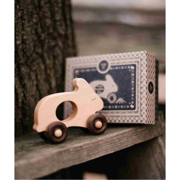 Wooden Toy on Wheels - Rabbit - Image 2