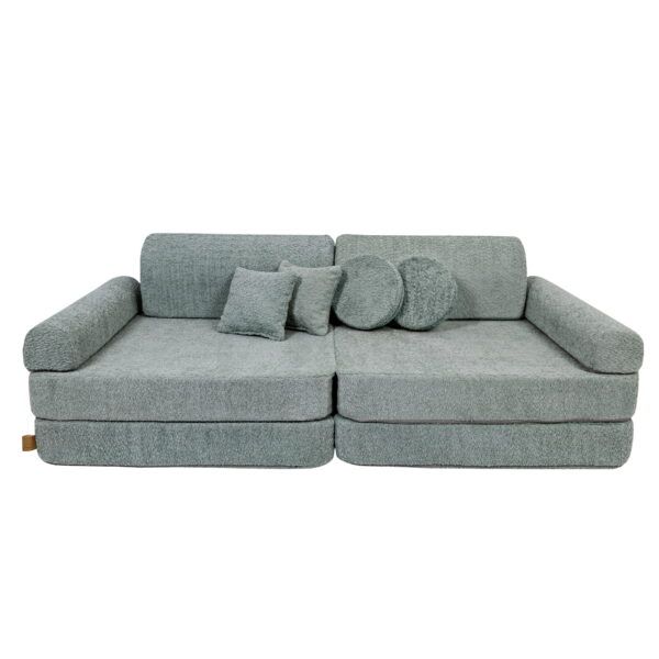 Large Modular Sofa for Kids - Premium Boucle, Fresh Mint - Image 2