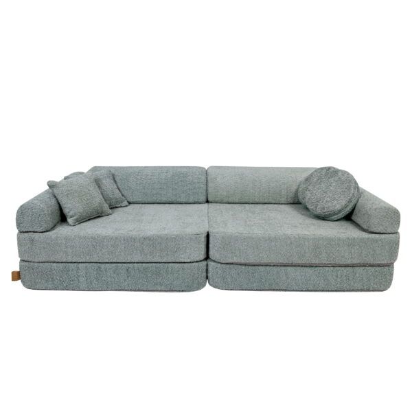 Large Modular Sofa for Kids - Premium Boucle, Fresh Mint - Image 3