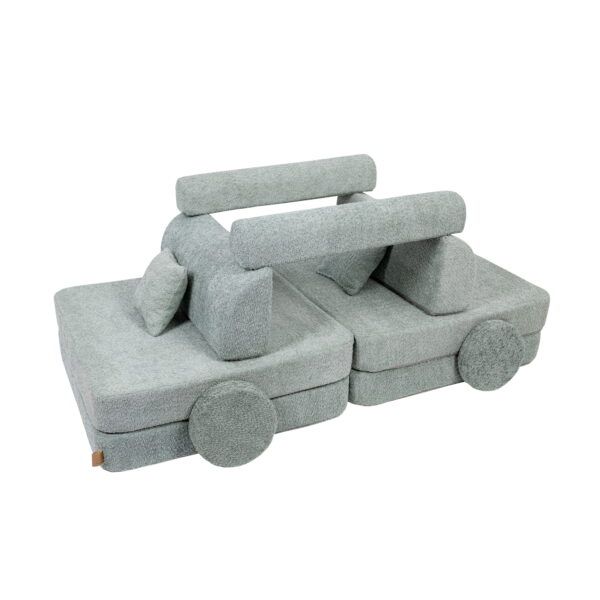 Large Modular Sofa for Kids - Premium Boucle, Fresh Mint - Image 5