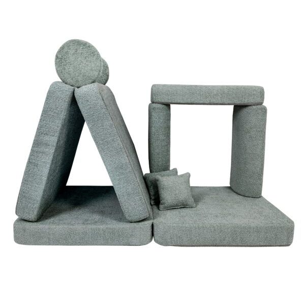 Large Modular Sofa for Kids - Premium Boucle, Fresh Mint - Image 6
