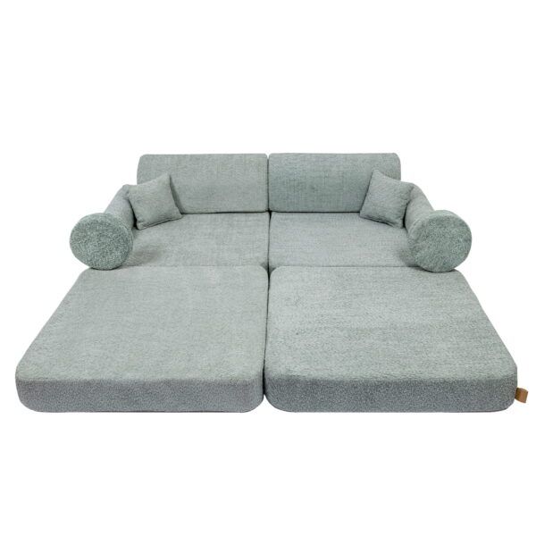 Large Modular Sofa for Kids - Premium Boucle, Fresh Mint - Image 7