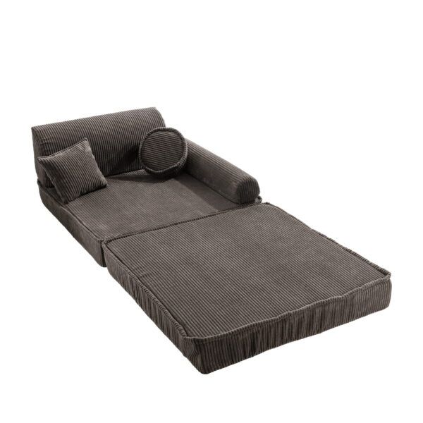 Large Modular Sofa for Kids - Premium Corduroy Brown - Image 2