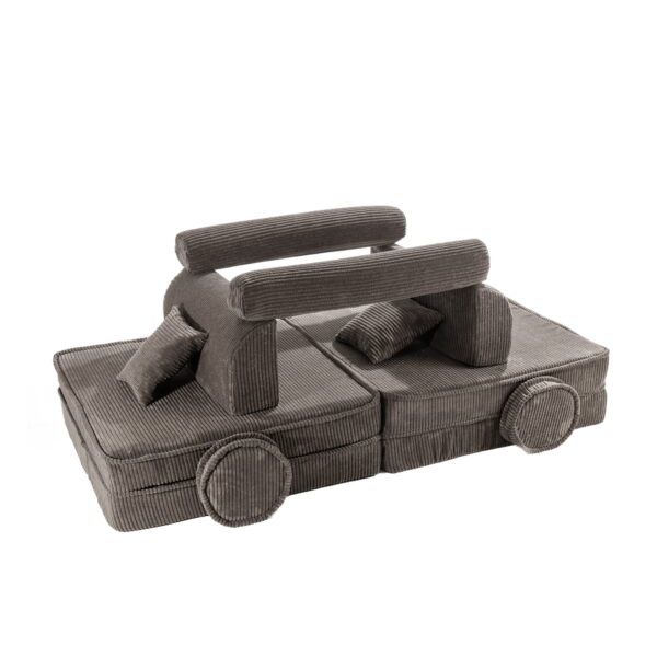 Large Modular Sofa for Kids - Premium Corduroy Brown - Image 3