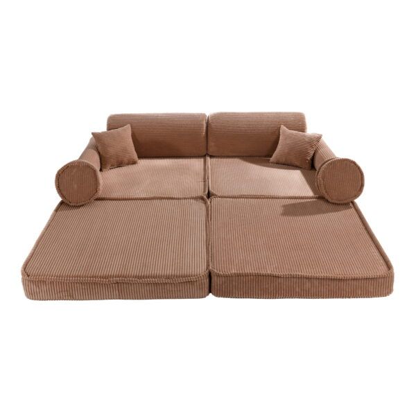 Large Modular Sofa for Kids - Premium Corduroy Powder Pink - Image 2