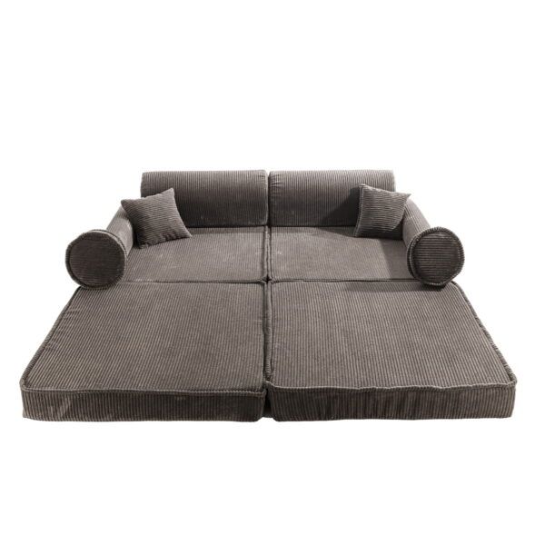 Large Modular Sofa for Kids - Premium Corduroy Brown - Image 4