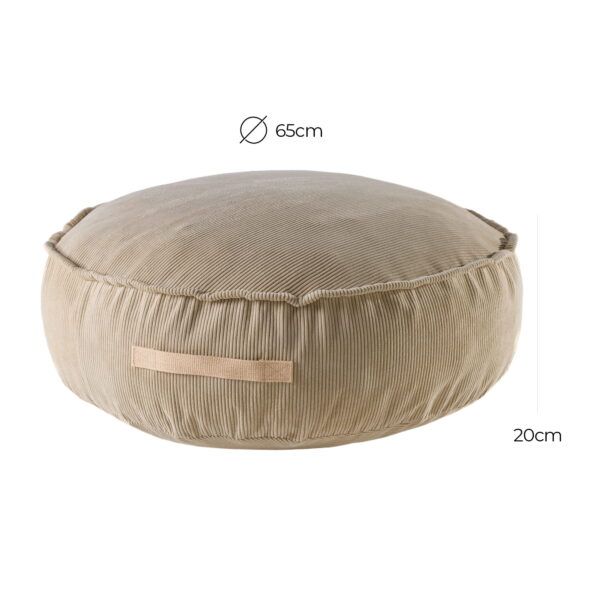 MeowBaby® Corduroy Pouf Round – Designer Seating for Children - Sand - Image 2