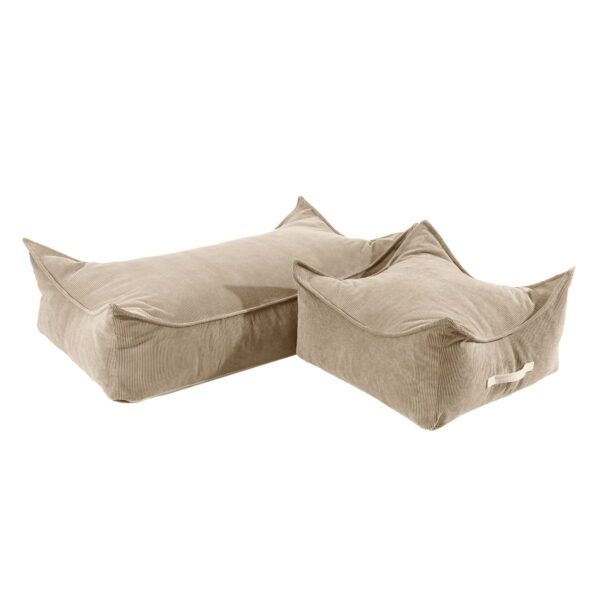 MeowBaby® Pouffe For Children, Square, Corduroy - Sand - Image 3