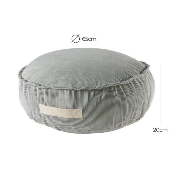 MeowBaby® Corduroy Pouf Round – Designer Seating for Children - Grey - Image 2
