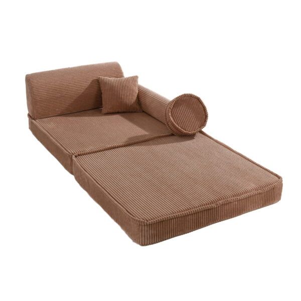 Large Modular Sofa for Kids - Premium Corduroy Powder Pink - Image 4