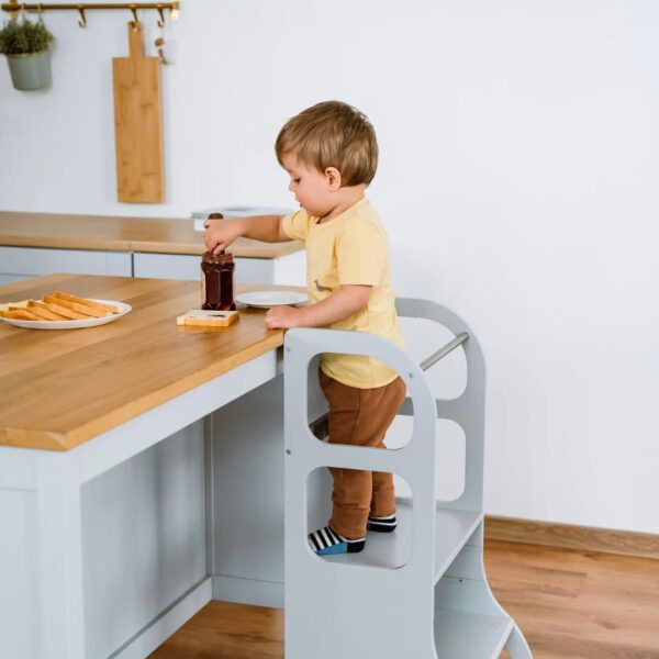 STEP UP Adjustable Height Helper Tower With Suppport Legs - Grey - Image 3