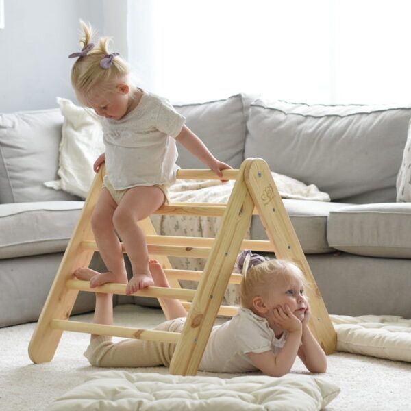 Natural Wood Ladder House With a Pink Cover - Image 12