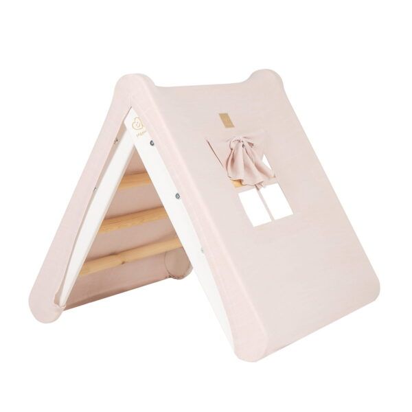 White Ladder House With a Pink Cover