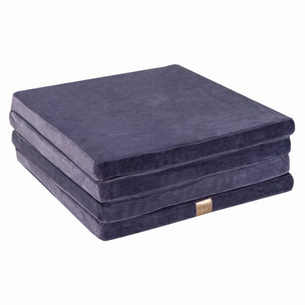 Play Mat for Kids - Square Blue-Grey Velvet - Image 2