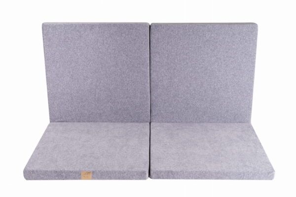 Play Mat for Kids - Square Light Grey Velvet - Image 3