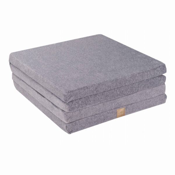 Play Mat for Kids - Square Light Grey Velvet - Image 2