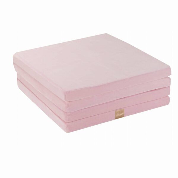 Play Mat for Kids - Square Light Pink Velvet - Image 2