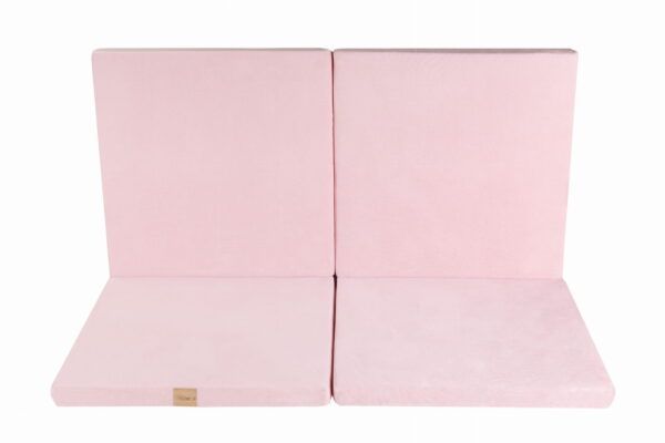 Play Mat for Kids - Square Light Pink Velvet - Image 3