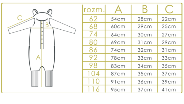 Eared Jumpsuit for Babies and Kids - Beige Lemons - Image 6